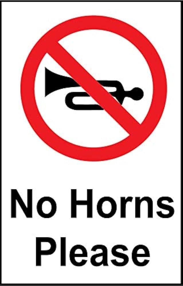 VVWV No Horns Please Sign Sticker for Wall Printed Waterpoof Stickers Size L X H 20 x 30 CMS : Amazon.in: Office Products