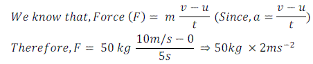 Numerical Problems Based on Newton`s Second Law of Motion(2) - Force & Laws of Motion - Class 9