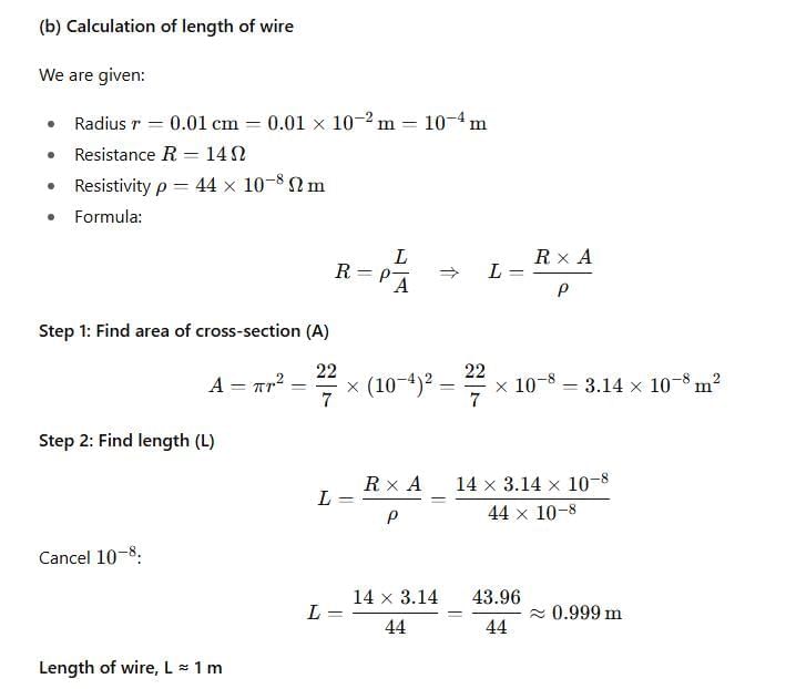 Class 10 Science Chapter 11 Previous Year Questions - Electricity