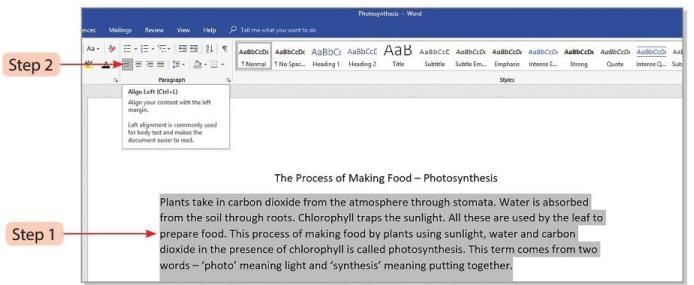 Formatting in Word 2016 Chapter Notes | Computer Studies Class 4 ICSE