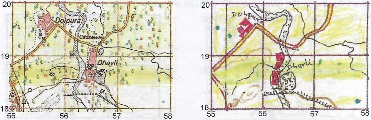 Q21: Give four figure grid reference of the temporary huts