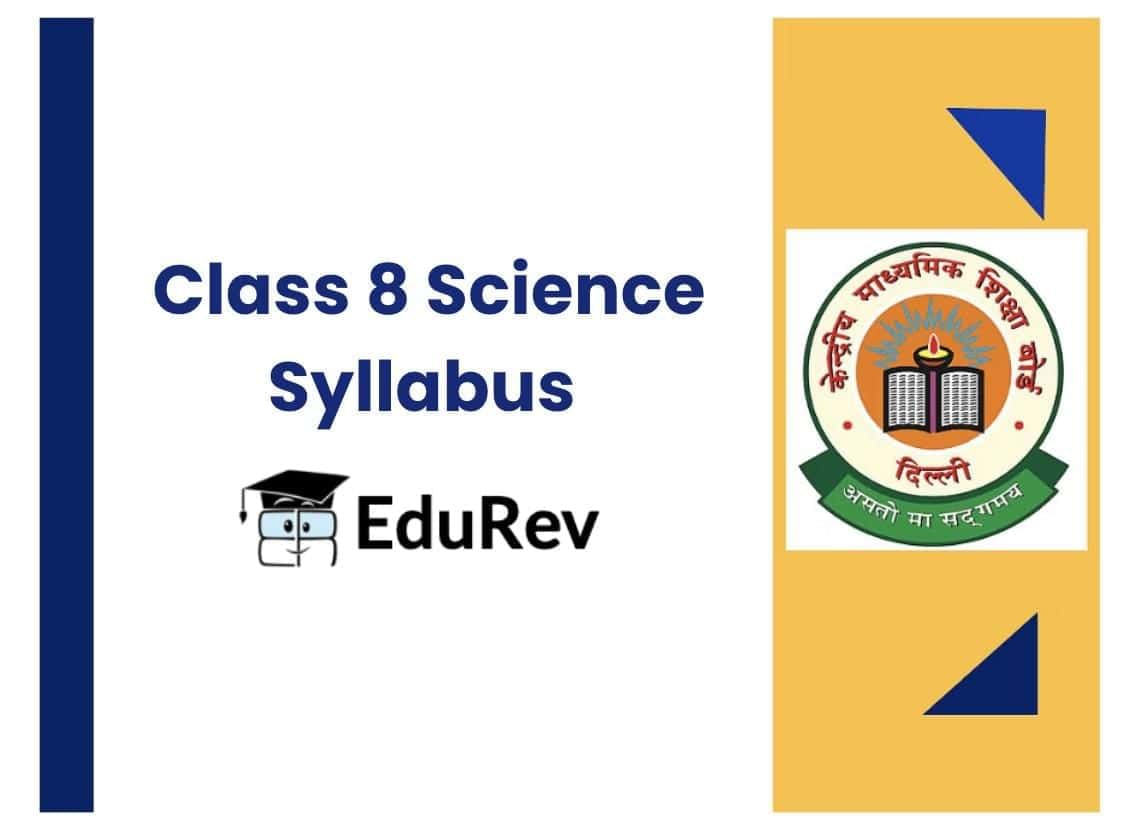 Syllabus: Science for Class 8 | Science Class 8