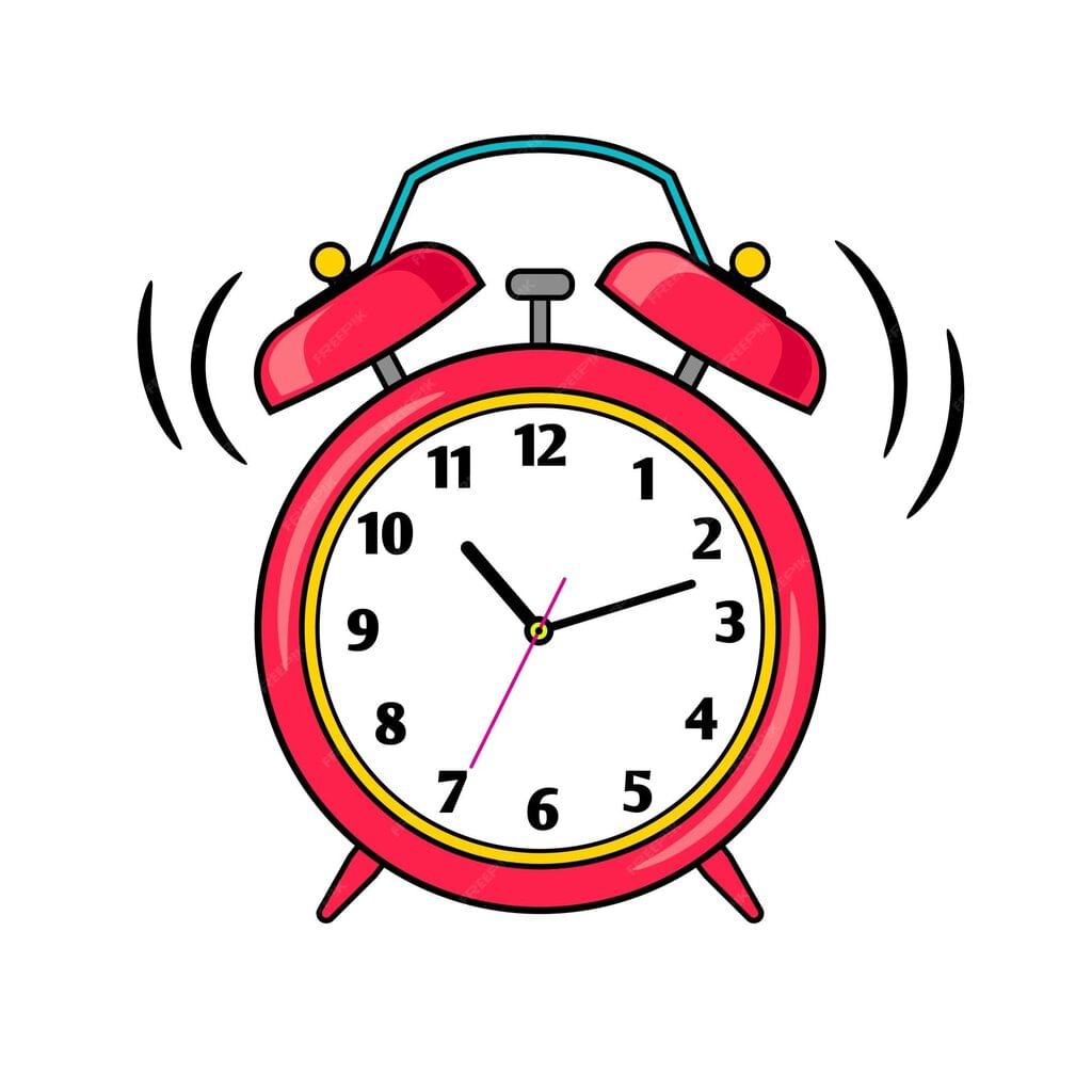 Premium Vector | Cartoon red ringing alarm clock