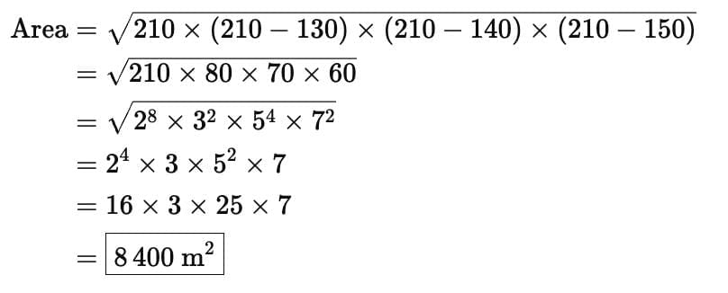 Class 9 Maths Chapter 10 Question Answers - Heron’s Formula