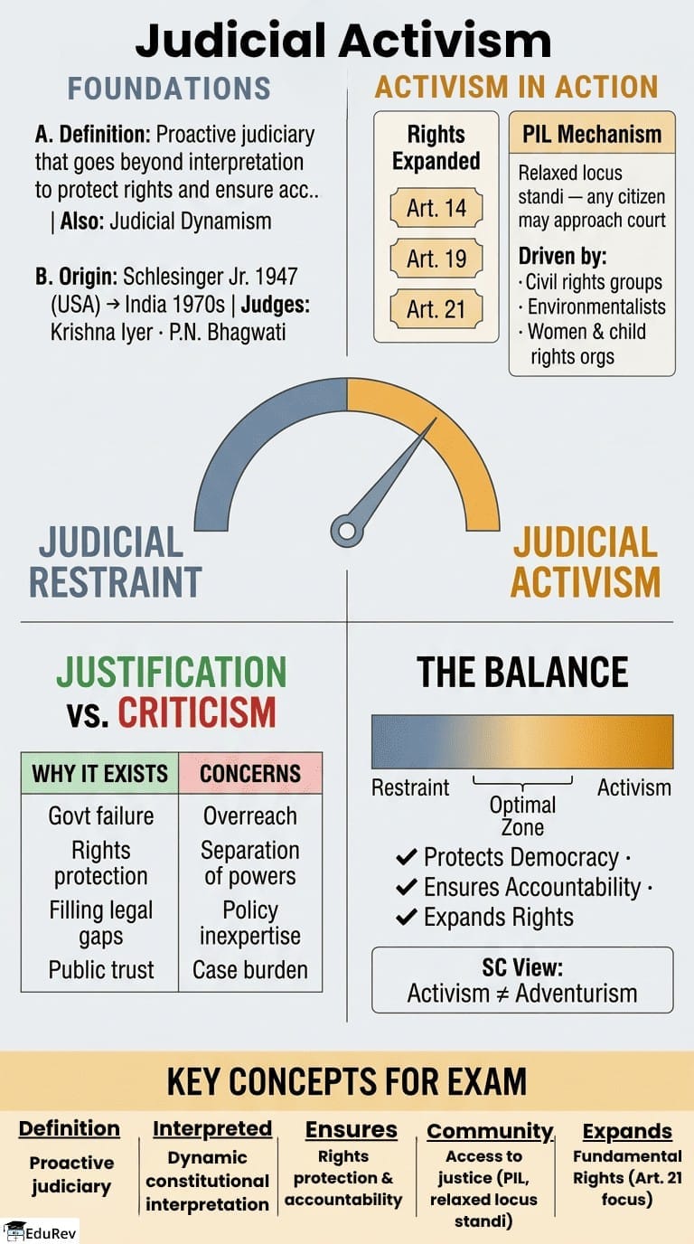 Infographics Judicial Activism - Indian Polity for UPSC CSE PDF Download