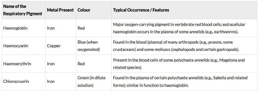 Respiratory Pigments