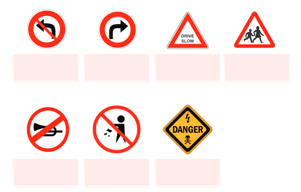 C. Identify the following symbols and write their meanings