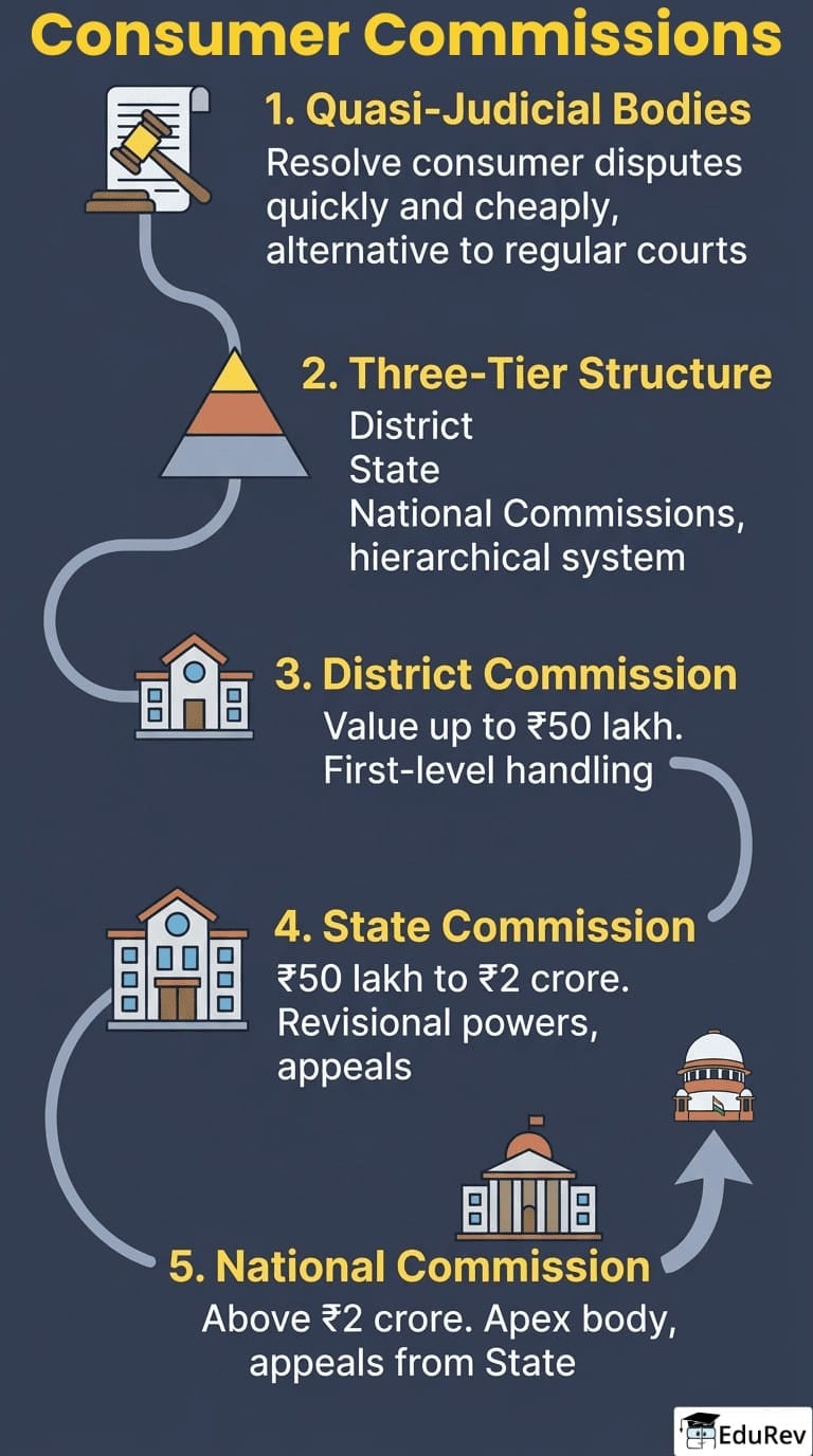Commissionos Infographics Consumer Commissions - Indian Polity for UPSC CSE PDF Download