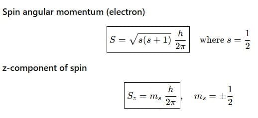 Spin quantum number (ms)