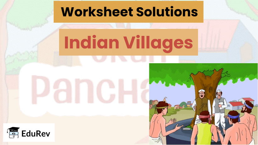 Indian Villages - 1 Class 3 Worksheet SST